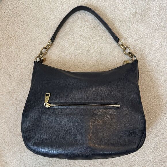 Coach Elle Black Pebble Leather Hobo Bag Large Carriage Shoulder Purse F31400 - Picture 2 of 16